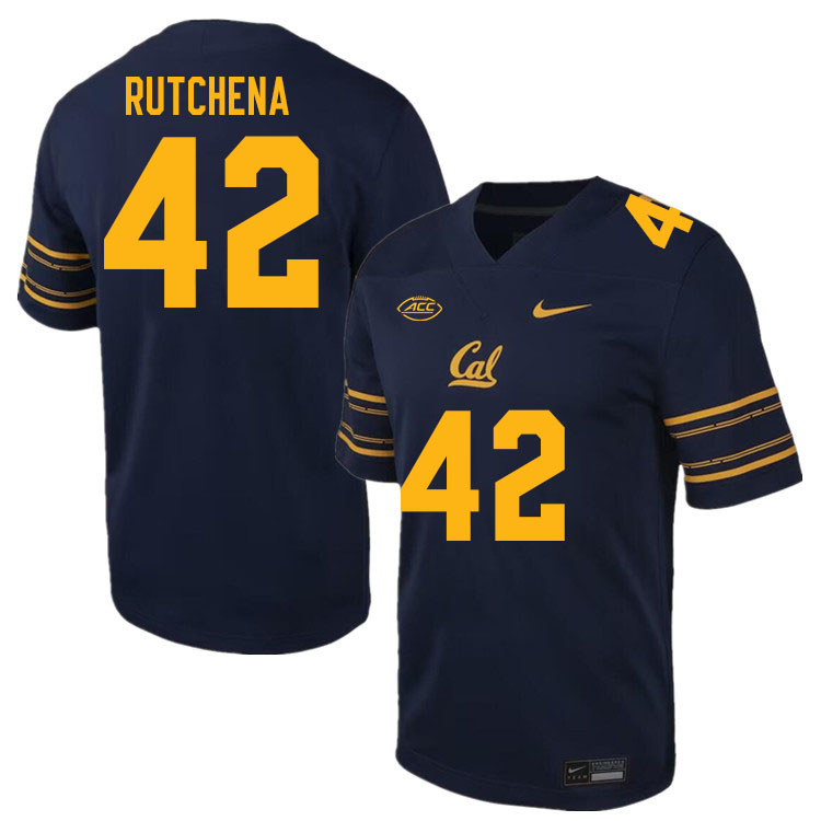 Men #42 Nate Rutchena California Golden Bears ACC Conference College Football Jerseys Stitched Sale-